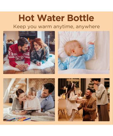 Pokitter 2L Digital Hot Water Bottle with Temperature Display - Safe & Eco-Friendly - Khaki - Buy Online on GoSupps.com