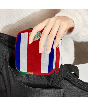 Portable Costa Rica Flag Bandage Storage Bag | Menstrual Cup Pocket with Zipper for Teenagers & Women - Buy Online on GoSupps.com