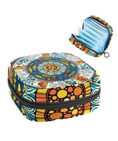 Women's bonds Storage pockets Stillpad Waller Bohemia Flower Geometry Pattern Portable Period Kit Bag Feminine Product Bay For Women Girls Color4