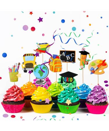 Graduation Cake Topper Graduation Cupcake Toppers Happy Kindergarten Graduation Cupcake Pick for Graduate Party Cake Decor (Nice Style 28 Pieces) - Buy Online on GoSupps.com