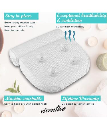 Luxury Non-Slip Bath Pillow for Tub - Extra-Thick Support for Head, Neck, Shoulder, and Back - Soft, Large Comfort Cushion for Relaxation - 3D Mesh Material - 1 Pack - Buy Online on GoSupps.com