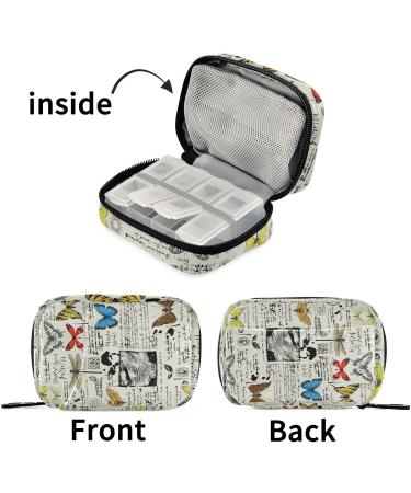 Buy Pfrewn 7-Day Colorful Butterflies Pill Organizer Case | Portable Travel Pill Box for Vitamins & Supplements - International Shipping Available - Buy Online on GoSupps.com