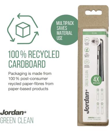 Jordan Green Clean Electric Toothbrush Heads - Oral B Compatible | Sustainable Brush Heads | 2 Pack - Buy Online on GoSupps.com