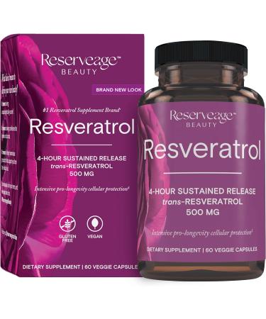 Reserveage Resveratrol 500 mg Antioxidant Supports Healthy Aging - 60 Capsules - Buy Online on GoSupps.com