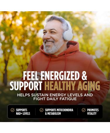 NAD+ Support Supplement with Nicotinamide Riboside Pterostilbene Green Tea Extract EGCG and Piperine Energy Cellular Health Metabolism and Immune Support 60 Capsules - Buy Online on GoSupps.com