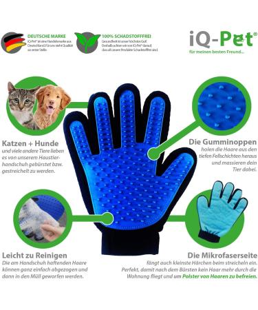 iQ-Pet Grooming Glove - 2 Sides: Rubber & Microfiber for Effortless Pet Care | International Shipping Available - Buy Online on GoSupps.com