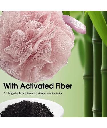 3PCS Extra Large Bath Sponge Loofahs - Body Scrubber Set for Women | Exfoliating Shower Poufs & Reusable Waterproof Shower Cap - Buy Online on GoSupps.com