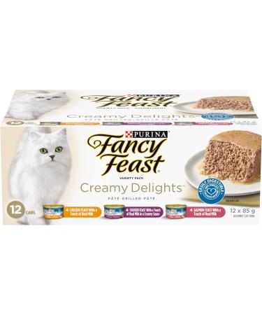 Fancy Feast Wet Cat Food Grilled Variety + Creamy Delights Variety Packs (24 Cans) - Buy Online on GoSupps.com