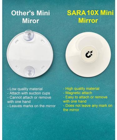 SARA Travel Magnifying Makeup Mirror with Dimmable LED Light - 10X Magnification, Rechargeable, Portable Pocket Stand - Ideal for Makeup Storage, Bedroom, Hotel, Cruise - Rose - Buy Online on GoSupps.com