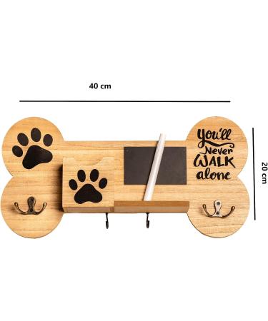 Emotiset Wooden Wall Hangers with 6 Hooks Customizable Dog & Pet Accessory Organizer with Chalkboard & Marker | Ideal for Animal Lovers - Buy Online on GoSupps.com