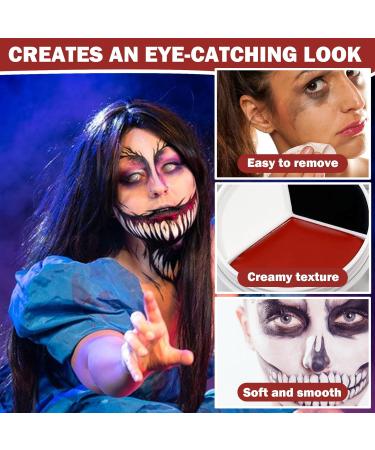 Clown Makeup Kit - White Black Red Face Body Paint for Halloween Joker & Vampire SFX Makeup Cosplay & Sports Face Paint - Buy Online on GoSupps.com