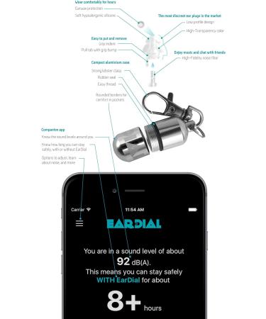 EarDial HiFi Earplugs - Invisible Hearing Protection for Concerts & Music Festivals | High Fidelity Noise Reduction for Musicians & Motorcyclists | Compact Case & App Included - Buy Online on GoSupps.com