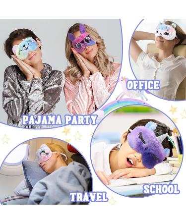 Unicorn Sleep Mask for Kids - 8 Pcs Plush Blindfold for Girls, Boys, and Adults | Cute Cat Eye Cover for Home, Travel, Office - Buy Online on GoSupps.com