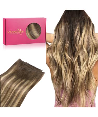 When it comes to the extensions of real hair 40cm 80g Balayage chocolate brown to caramel blonde tress real hair for sewing real hair extensions tressen weft real hair treats sew in hair extensions 40cm-80g dresses #9-4/27/4 balayage chocolate brown to ca
