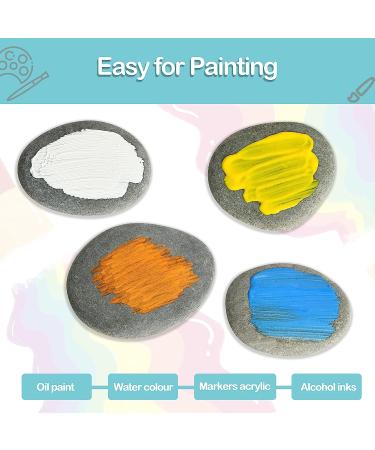 Simetufy 15 Pcs Flat Painting Rocks for Crafts and DIY Projects - Smooth River Rocks for Painting and Kindness Rocks Garden Decoration - Buy Online on GoSupps.com