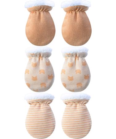 Blulu 3 Pairs Newborn Mitten Gloves Warm Cotton Mittens Baby Winter Mittens (0-12 Month) - Buy Online on GoSupps.com