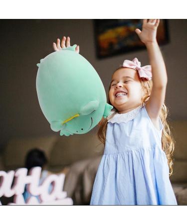 JUNERAIN Super Soft Frog Plush Stuffed Animal Hugging Pillow - 35cm Mint Green | Adorable Toy Gift for Kids, Toddlers, Boys, Girls | Cuddly Frog Decoration - Buy Online on GoSupps.com