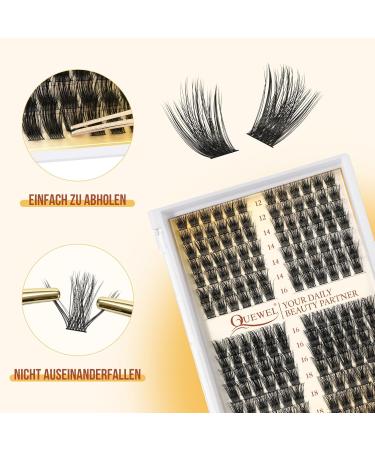Cluster Lashes Quewel 168pcs - C Curl 12-18mm Eyelash Extensions - Soft & Light Volume False Eyelashes for Home Use - Buy Online on GoSupps.com