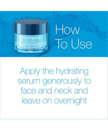 Neutrogena Moisturizer Neutrogena Hydro Boost Night Pressed Face Serum With Purified Hyaluronic Acid and Antioxidants for moisturized Skin 48g 48 Milliliters Night Pressed Serum Face Serum - Buy Online on GoSupps.com