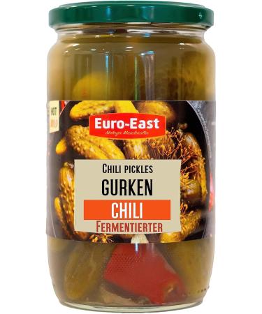  Euro-East Euro-East 6 x 660g Fermented Chili Cucumbers in a Jar - Made using the traditional pickling method - Buy Online on GoSupps.com