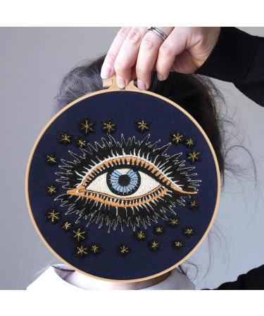 Anidaroel Evil Eye Embroidery Starter Kit - 3 Sets | Beginner Cross Stitch Kit for Adults with Embroidery Cloth, Hoops, Threads, and Needles - Buy Online on GoSupps.com