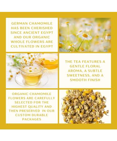 Organic Chamomile Tea 250g Loose Whole Flowers Premium Quality Egyptian Camomile Matricaria Chamomilla Caffeine-Free Herbal Tea | DRAGONFLY HERBS - Buy Online on GoSupps.com
