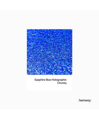 Hemway Eco-Friendly Biodegradable Glitter 100g | Vegan & Cosmetic Safe Sparkle - Sapphire Blue Holographic for Face Eyes Body Hair & Nails - Buy Online on GoSupps.com