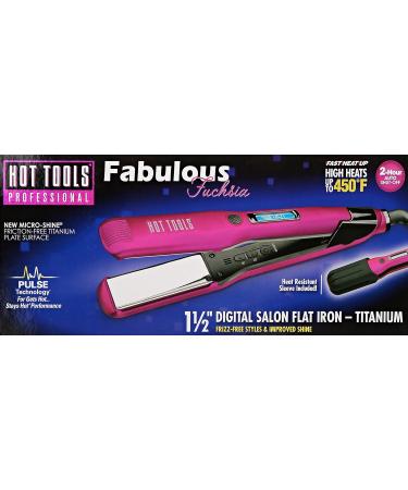 Hot Tools Professional Titanium Digital Flat Iron - 1.5 Inch Fabulous Fuchsia | International Shipping Available - Buy Online on GoSupps.com