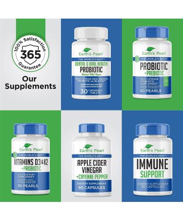 Dental Probiotic with BLIS K12 for Oral Health - Mint Flavor, 30-Day Supply - For Bad Breath & Dental Care - Kids & Adults - Earth's Pearl - Buy Online on GoSupps.com