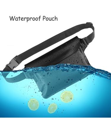 Waterproof Waist Pouch 2-Pack | Beach Accessories Dry Bag Waterproof Fanny Pack for Swimming Snorkeling Sailing Kayaking Beach Pool Water Parks | Keep Your Phone Wallet Safe and Dry Black & Black - Buy Online on GoSupps.com