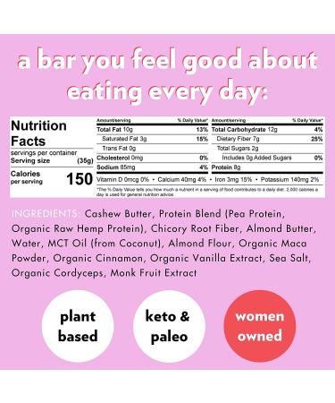 B.T.R. Bar Superfood Keto Protein Bars - Plant Based Vegan Protein - Low Carb & Calorie - Gluten Free - No Sugar Alcohols - Cinnamon Cookie Dough ENERGY (12 Pack) - Buy Online on GoSupps.com