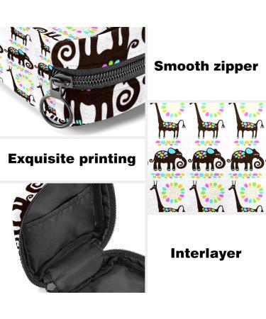 Menstrual Bag with Zipper for Women & Girls | Giraffes & Elephants Design - International Shipping Available - Buy Online on GoSupps.com