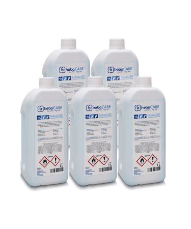 5 liters of Hebacare disinfectant hand - disinfectant for hands - against viruses and bacteria Hand disinfectant/hand disinfection 5x 1000ml (5x 1000ml) 1 l (5 Pack)