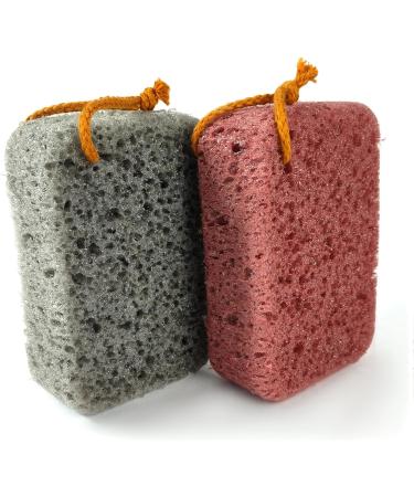Exfoliating Body Bath Sponge Set (2PC) - Soft Shower Loofah Scrubber for Men & Women - Ideal for Deep Cleansing - Buy Online on GoSupps.com
