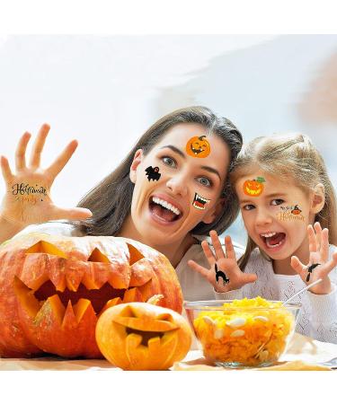 Whaline Halloween Temporary Tattoos - 270+ Waterproof Tattoo Stickers for Boy Girl Party Favors - Pumpkin Witch Ghost Bat Designs - Face Arm Body Decorations - Buy Online on GoSupps.com