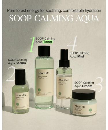 ABOUT ME SOOP Calming Aqua Toner Korean 90.6% Jeju Cypress Water pH Balancing Toner for All Skin Types Daily Gentle Exfoliation with Mandelic Acid & Centella Korean Skin Care 6.59oz 195ml - Buy Online on GoSupps.com
