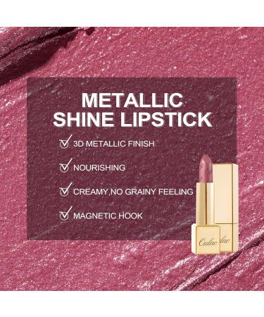 OULAC Pink Metallic Shine Lipstick - Baby Pink Glitter, Long-Lasting & Hydrating Vegan Lip Color - Cosmopolis (01) - Buy Online on GoSupps.com