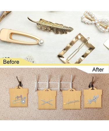50 Pcs Kraft Hair Clip Display Cards - 4.75 x 5.25 in Rectangular Design for Hair Bow & Barrettes - Brown Cardboard Organizer for Jewelry & Accessories - Buy Online on GoSupps.com