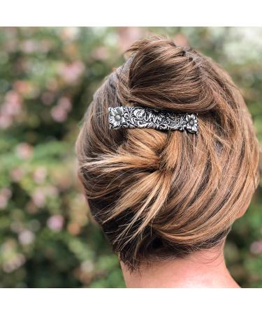 Wildflower Hair Clip - Hand Crafted Metal Barrette 70mm Clip, Made in USA by Oberon Design - Buy Online on GoSupps.com