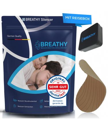 Breathy mouthpasters against snoring -60x brown Mouth Tape for sleezenstopper anti -snoring snoring stopper against snoring snoring paving anti -narch medical set + travel box