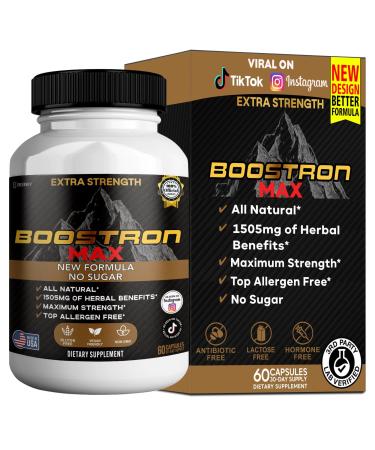 Boostron Max Extra Strength Maca Root Complex Organic Blend 60 Capsules Vegan Gluten Free Sugar Free All Natural Dietary Supplement (1)