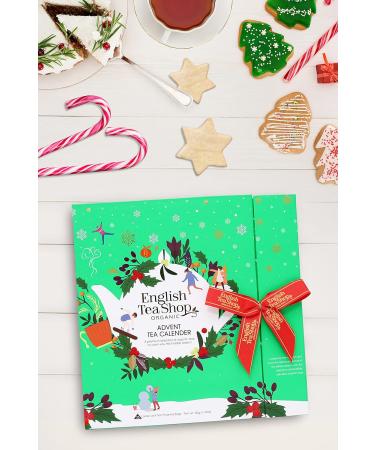 English Tea Shop Book Style Green Advent Calendar | 25 Pyramid Tea Bags | 50g - Buy Online on GoSupps.com