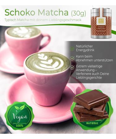 Buy Tea Uniqo Choco Matcha Powder | Japanese Green Tea for Drinks Baking & Cooking | No Artificial Dyes in Elegant Can - Buy Online on GoSupps.com