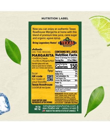 Texas Roadhouse Authentic Margarita Drink Mix - 1.75 Liter Bottle (59.2 Fl Oz), Ready to Use - Individually Boxed | Pack of 1 - Buy Online on GoSupps.com