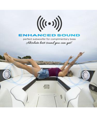 Pyle 10-Inch Outdoor Marine Subwoofer - 500W Single White Waterproof Bass Speaker for Boat Stereo System - PLMRW10 - Buy Online on GoSupps.com