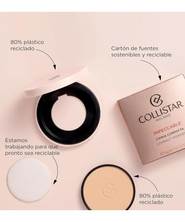 Collistar Flawless Compact Powder 9g - Light Silky Texture Matt Finish Water & Sweatproof - Warm Rose 40R | Long-Lasting Makeup - Buy Online on GoSupps.com