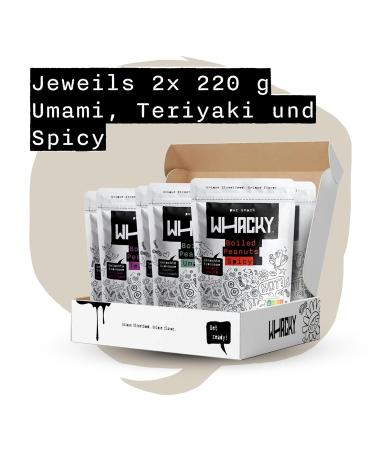 Buy Vegan Boiled Peanuts Mix - Salty Umami Teriyaki & Spicy (2x220g) - Delicious Snack & Cooking Topping - Buy Online on GoSupps.com