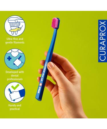 Curaprox CS 5460 Ultra Soft Toothbrush Set - 3-Pack for Adults | Super Soft Bristles in White Dark Blue Pink - International Shipping Available - Buy Online on GoSupps.com