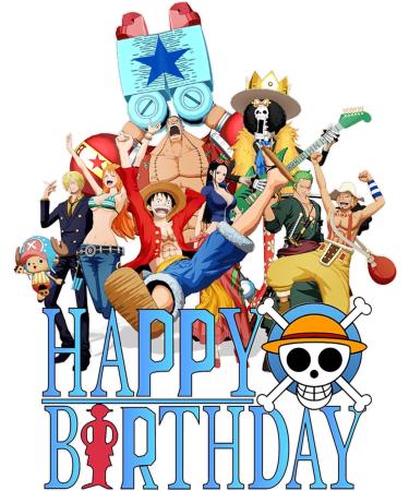 One Piece Themed Cake Topper Decoration Anime Manga Themed Kids Party Paper Card Quick Easy Adjustable - Buy Online on GoSupps.com