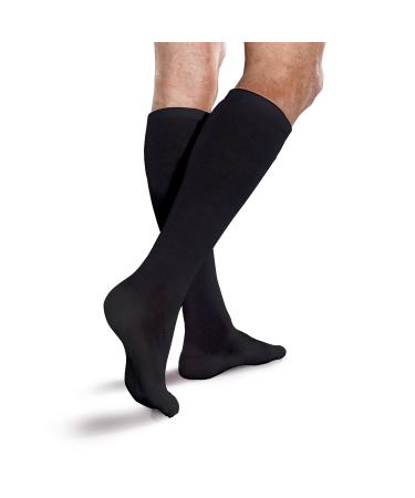 Core-Spun Padded Knee High Socks 20-30 mmHg Large (1 Pair) Black